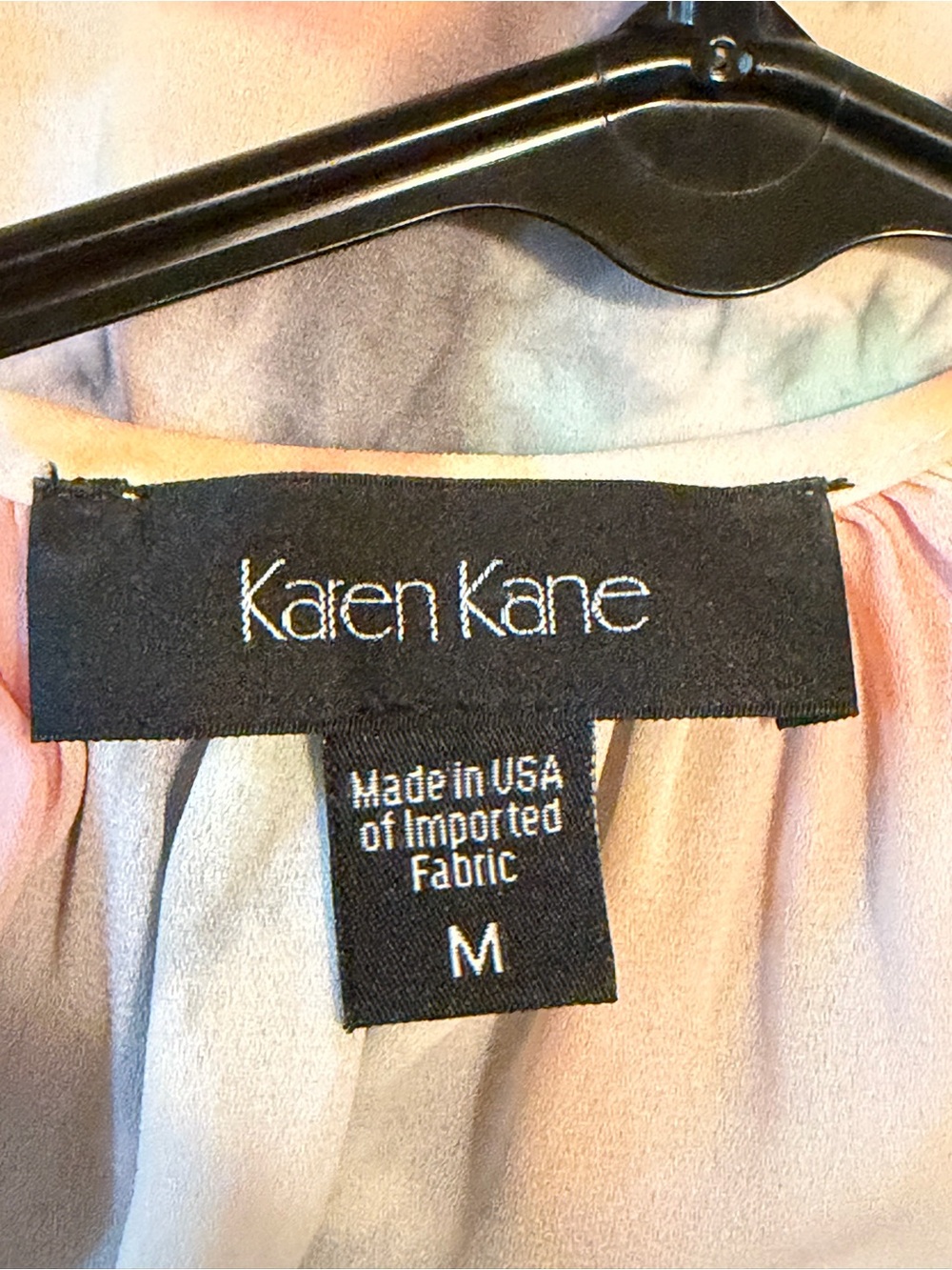 Karen Kane Tie-Dye Long-Sleeve Blouse in Coral, Gray & Mint - Picture 4 of 4